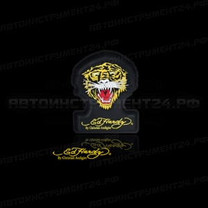 Коврик антискатный EH-00228B "TIGER" BLACK на панель приборов 17х13см ED HARDY (США) /1/16