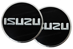 Эмблема на колпак колеса, пластиковая "ISUZU" (комплект 2шт.)