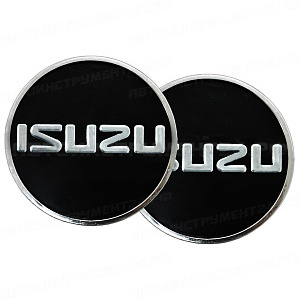 Эмблема на колпак колеса, пластиковая "ISUZU" (комплект 2шт.)