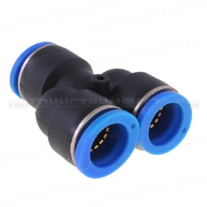 Соединитель тормозных трубок ПВХ, фитинг пластиковый У-образный PY D=16 мм