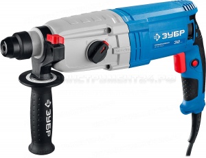 Перфоратор SDS-plus, ЗУБР Профессионал ЗП-32-1100 К, реверс, горизонтальный, металлич редуктор, 3.4 Дж, 0-920 об/мин, 0-5100 уд/мин, 1100 Вт, кейс