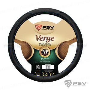 Оплётка на руль PSV VERGE Fiber (Черный/Отстрочка синяя) M