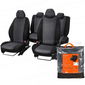 Чехлы для Лада 2107 (82-12), "Оптима", задн.спин. 1/1, жаккард черн.