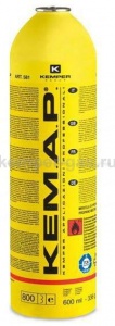 Баллон с газом Kemper 581 KEMАР(резьб. бал, 750мл/385гр,Пропан98/Чемт2%,темп 2400/3300С)