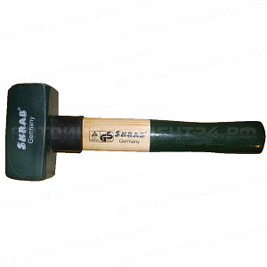Кувалда кованая 1250г с деревянной ручкой SKRAB (зеленая) 20182