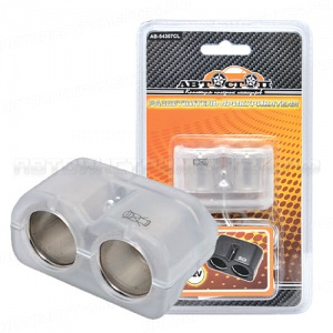 Разветвитель прикуривателя AB-54307 CLEAR на 2 гнезда 12V АВТОСТОП /1/40 (ст.артикул GT-54307CL)
