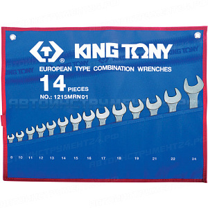 Набор комбинированных ключей, 8-24 мм, чехол из теторона, 14 предметов KING TONY 1215MRN01