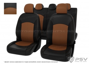 Чехлы Kia Ceed III 2018-> черно-св.коричневая экокожа "Оригинал"