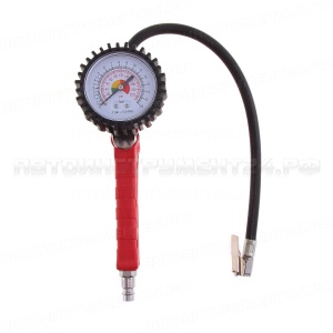 Пистолет для накачки шин с манометром 16 атмостфер, гибкий шланг L=350мм