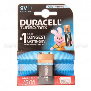 Элемент питания КРОНА: 6LR61-BC1 ALKALINE TURBO 9V DURACELL /1/10/30
