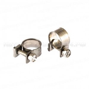 Хомуты металлические, MINI 12-14 мм, ширина 9 мм, винтовой, W4, 2 шт. Сибртех