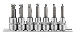 Набор 6гр. L=62мм, S=3-10мм, головок-бит с шариком, на планке 7пр. 3/8" 3076