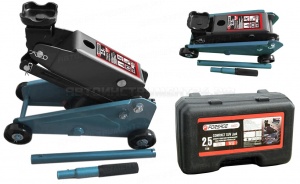 Домкрат подкатной гидравлический 2,5т "Компакт" для кроссоверов и микроавтобусов (h min 140мм,h max 395), в кейсе Forsage F-TR20005