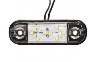 Фонарь габаритный LED 12-24V, MINI, белый (L=85мм, 12-светодиодов "стрелки")
