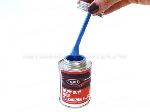 Вулканизирующая жидкость (клей) HEAVY DUTY BLUE VULCANISING FLUID, 235 мл, с кисточкой