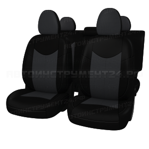 Чехлы Nissan X-Trail (T32) 2015 черно-серая экокожа "Оригинал"