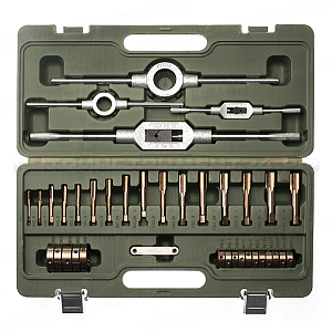 Набор метчиков и плашек М3-М14, стандартные резьбы 37 предметов (HSS4341)