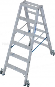 Двухсторонняя стремянка Krause STABILO с роликами 2х6 ступ, 124845