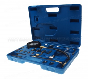 Набор для измерения давления в топливных системах RF-919G1A (0-10 bar) 21пр. в кейсе (ст.арт RF-921G1) ROCKFORCE /1 NEW