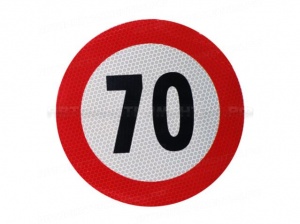 Наклейка Ограничение скорости 70 км/ч наружная светоотражающая D20 см (501505), шт