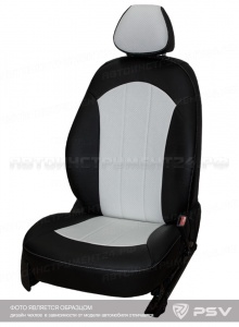 Чехлы Toyota Rav4 2013 черно-белая экокожа "Оригинал"