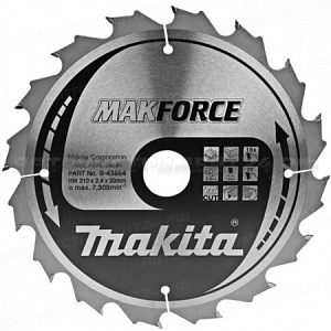 Диск пильный для дерева Makforce, HW, 210x2.4x30 мм, 16T, 20G, ATAF Makita B-43664