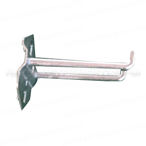 Крючок RF-01A10 металлический двойной для перфорированной панели (-6мм, L-75мм) ROCKFORCE /1