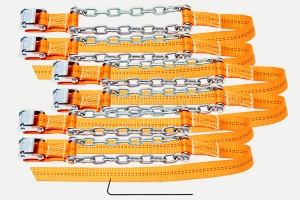 Браслеты противоскольжения R16-R17 комплект 6шт (175/70-225/80, цепь 6мм, до 3,5тонн)