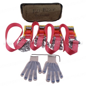 Комплект браслетов противоскольжения "4WD" R21-R22.5 усиленные (4шт.+сумка+перчатки)