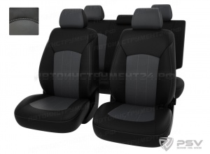 Чехлы Hyundai i40 2011 черно-серая экокожа "Оригинал"