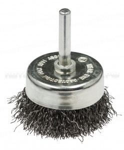 Щетка чашечная, гофрированная по нержавейке для дрелей D38 мм ПрофОснастка Эксперт №588 хв 6 мм RPM 4500 SS 0,3