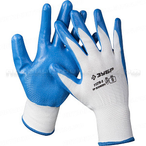 Перчатки ЗУБР "МАСТЕР" маслостойкие для точных работ, с нитриловым покрытием, размер S (7)