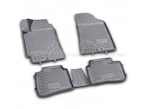 Коврики Kia Cerato II 2009-2013г 3D (полиуретан) черный НЛ NLC.3D.25.26.210