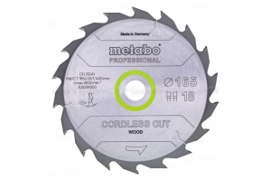 Пильн. диск CordlessCutProf 165x20 18WZ20° дер Metabo