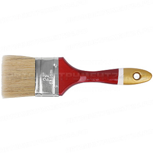 Кисть флейцевая "Классик", натуральная светлая щетина, деревянная ручка 2,5" (63 мм)