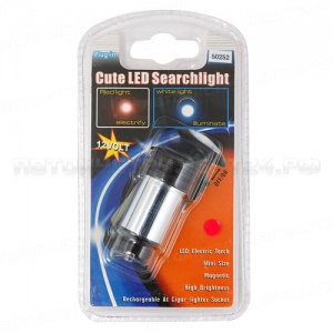 Брелок-фонарик GT-50252 RED LED магнитный 6cм с аккумулятором (для гнезда прикуривателя) GLIPART/1/100 OLD