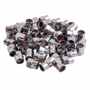 Колпачки на шинный вентиль, шестигранные, пластик, цвет хром (60 шт.) AIRLINE, AVC-60-03