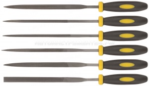 Надфили, прорезиненная ручка, 3х150 мм, 6 шт.