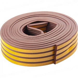 Уплотнитель, 12 м, профиль "E", коричневый. СИБРТЕХ