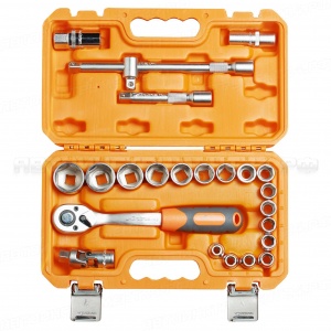 Набор головок и принадлежностей 1/2" 24 предмета, пласт.кейс AIRLINE, AT-24-02