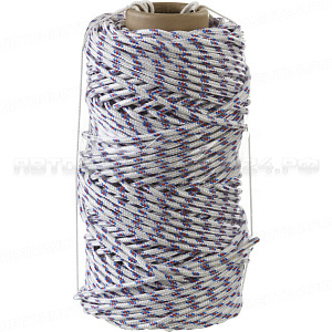 Фал плетёный полипропиленовый СИБИН 16-прядный с полипропиленовым сердечником, диаметр 6 мм, бухта 100 м, 320 кгс