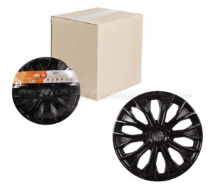 Колпаки колесные 16" "Волтек", черный глянец, карбон, компл. 2 шт. AIRLINE, AWCC-16-17