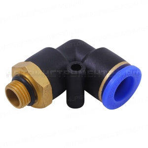 Соединитель тормозных трубок, фитинг пластиковый угловой с наружней резьбой PL-G М12х1,25 D=12мм