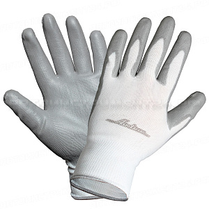 Перчатки полиэфирные с цельным ПУ покрытием ладони (XL), бел./сер. AIRLINE, AWG-N-02