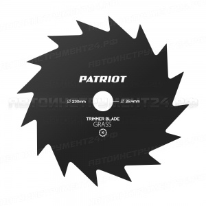 Нож PATRIOT TBS-16, D=230*25,4мм, толщина 1,6 мм 16 - зубый, 809115215