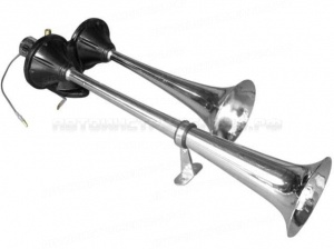 Сигнал пневматический SUS-450 C 2-рожковый хром 24V /10, шт