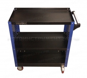 Тележка инструментальная 3-х полочная с перфорациями (800х420х930мм; полки:800х420х40мм-2шт,800х420х80мм; перфорации:420х800мм; в к-те 10 крючков) Forsage-ROCKFORCE F-1141323(RF-1141323)