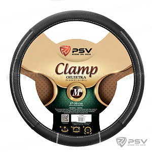 Оплётка на руль PSV CLAMP Fiber (Черный/Отстрочка белая) M