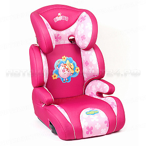 Детское кресло "Смешарики", группы 2/3 (15-36 кг/3-12 лет), полиэстер, поролон 3 см, розовый с Нюшей