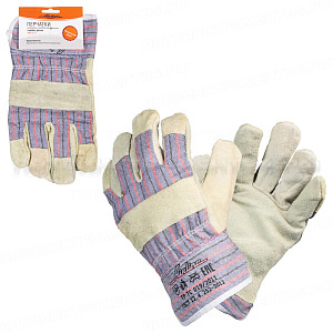 Перчатки кожаные, комбинированные (натур. кожа/хлопок) (XL), разноцвет. AIRLINE, AWG-S-13